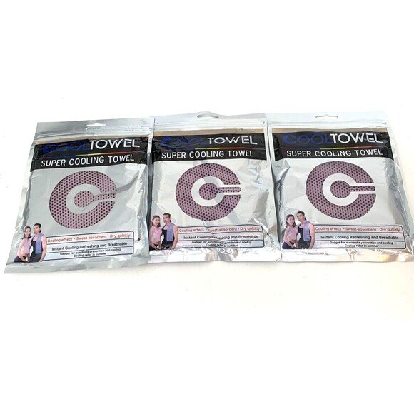 3PCs Super Cooling Towel Breathable Instant Soft Gym Camping Hiking Sports Reuse - Picture 1 of 3